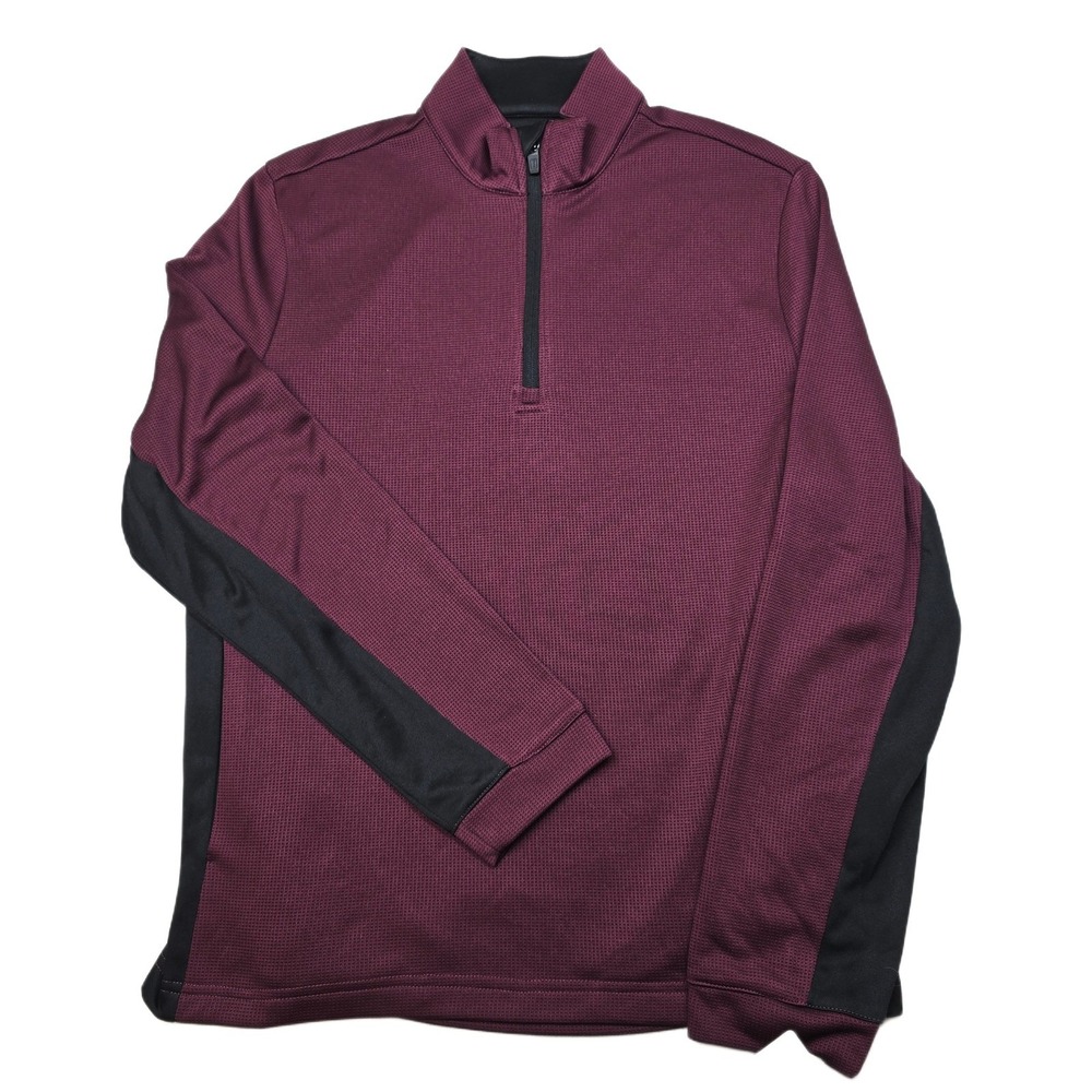PGA Tour Thermal Golf Pullover Mens XL Burgundy Red 1/4 Zip Long‎ Sleeve NEW